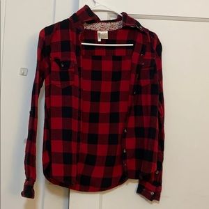 BLACK AND RED FLANNEL